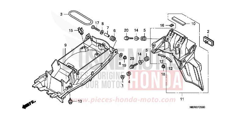 REAR FENDER for CBF600N ABS PEARL NIGHTSTAR BLACK (NHA84) from 2009